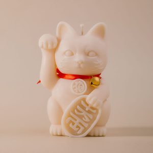 Maneki Neko Weiße Kerze swieca-lucky-cat-120-3