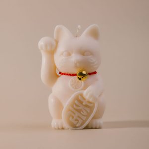 Maneki Neko Weiße Kerze swieca-lucky-cat-90-1
